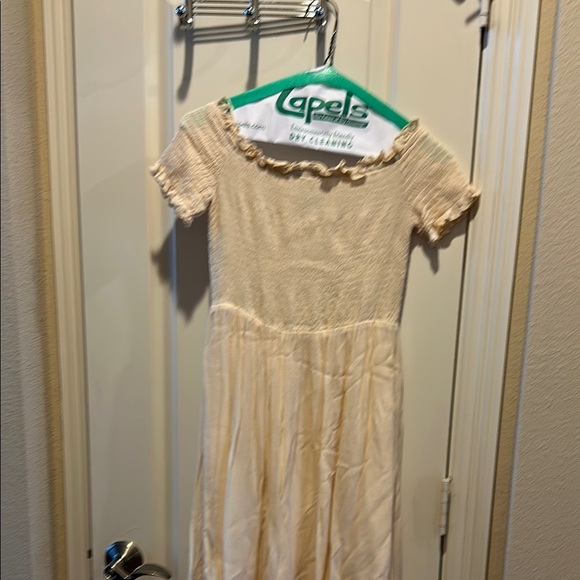 Urban Outfitters Cream Off-Shoulder Puff Sleeve Sundress - Picture 1 of 3
